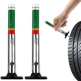 2 PCS Tyre Tread Depth Gauge Uk Tyre Depth Gauge, Tire Tread Depth Gauges For Car Color-Coded Car Tire Metric Accurate Measurement Tool 0-32NDS/0-25mm Range,tire Gauge for Various Vehicles