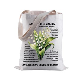 BLUPARK Lily of the Valley Shopping Bag Gift For Gardener Botanical Themed Shopping Bag Botanist Gift, Lily of the Valley
