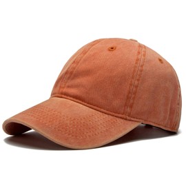 Edoneery Men Women Baseball Cap-Low Profile Adjustable Washed Cotton Golf Dad Hat Orange