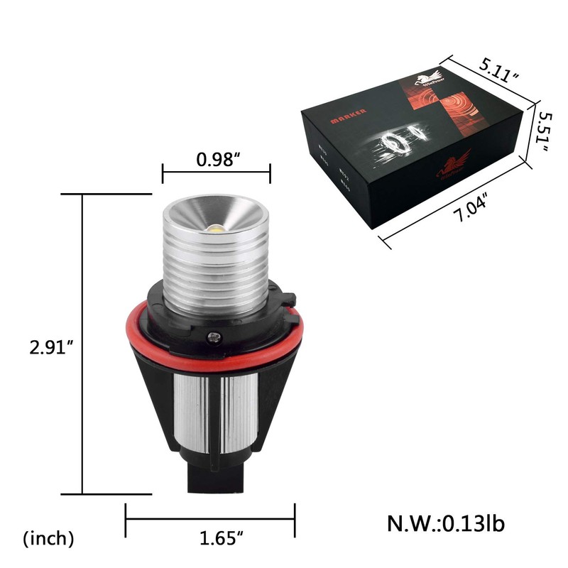 WinPower 2X 5W Angel Eyes Marker Lights Bulbs 6000K White