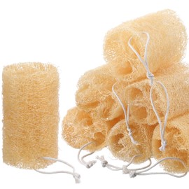 ElevateTech 7Pcs Natural Loofah Body Scrubber Sponge African Net Sponge Body Scrubber for Exfoliating Smooth Skin Cleansing Bathroom Women and Men Face Back