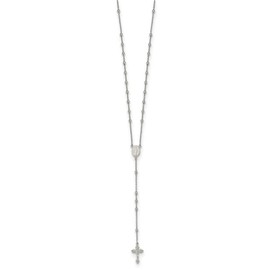IceCarats 925 Sterling Silver Rosary Bead Necklace 27 inch Chain