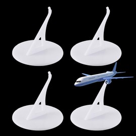 AHANDMAKER 4Pcs Acrylic Model Plane Display Stand, Universal Aircraft Model Plane Stand Without Airplane, Display Basements for Building Blocks Planes, 2.44 x 2.36 Inch