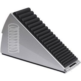 Large Door Stopper - Metal Door Wedge, Tall Door Stopper, Spring Rubber for Extra Strong Grip (Silver, 1 Pack)