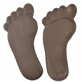 Flag Emotes Human Footprint Stepping Stone Pair Feet Cast Iron Rustic Garden Pathway Decor