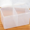2-compartment dual cotton pad case cotton swab container plastic transparent divider container certification exam lid / 2구 듀얼 화장솜케이스 면봉통 플라스틱 투명칸막이용기 자격증시험 뚜껑