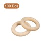 uxcell 100Pcs 30mm(1.2-inch) Natural Wood Rings, 6mm Thick Smooth Unfinished