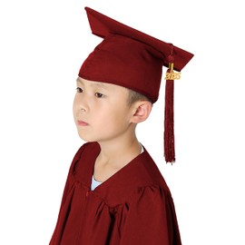 GraduatePro Matte Kids Graduation Cap Class of 2025 with Tassel for Kindergarten Preschool Graduation Ceremony Maroon