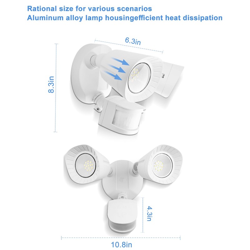 UFOND LED Security Lights Outdoor Motion Sensor Light，2400 Lumen All