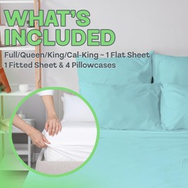 Sacred Thread 6 PC Rayon Derived from Bamboo Bed Sheets Set, Vegan Sheets with Cooling Effect, Organic Sheets for Home and Hotels, +50 Vibrant Colors for Cooling Bed Sheets