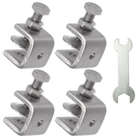 Stainless Steel C Clamps, Mini Tiger Clamp Set for Mounting, Heavy Duty Metal U Clamps, Small Desk G-Clamp with 0.79 Inch Stable Wide Jaw Opening for Metal Working Woodworking Welding Building (4pcs)
