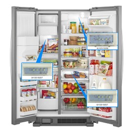 New Upgraded 1 Pc W10515058 and 2 Pcs W10515057 LED Light Set with Tapered Lens and Bezel Compatible for Whirlpool/Kenmore/Maytag/KitchenAid Refrigerators WPW10515058 WPW10515057 AP6022533 PS11755866