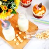 Yinkin 20 Sets Plastic Milk Bottles with Straws Lids Clear