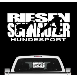 siviwonder Giant Schnauzer Dog Sport Car Sticker Dog Film Munich Russian Bear Colour White Size 80 cm