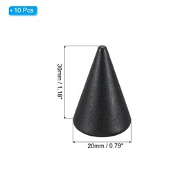 PATIKIL 30x20mm Natural Wood Cone Ring Holder, 10 Pack Finger Jewelry Display Stand Organizer Unpainted Wooden Cones for DIY Craft, Black