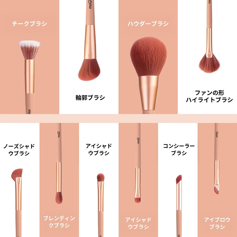 EDTRE Makeup Brushes, Set of 10, Soft, Cute, Multi-functional Makeup