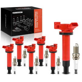 A-Premium Set of 12 Ignition Coil Pack and Iridium Spark Plugs Compatible with Toyota Camry 2002-2006, Highlander 2001-2010, Sienna 2001-2006, Avalon 2000-2004, Solara & Lexus RX300, RX400h, ES330