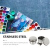 BESPORTBLE 2pcs Oil Painting Palette Cup with Lid Stainless Steel