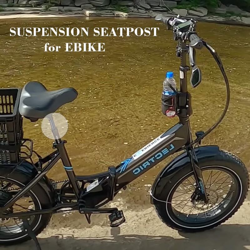 ZOOMBicycle Suspension Seatpost for eBike, 350mm Length, 27.2/28.6/30.0/30.4/30.8/30.9/31.6/31.8/33.9