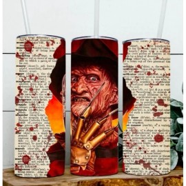 Unbranded Freddy Krueger 20oz Tumbler Stainless Steel Cold Hot Drinks Slide Lid with Straw