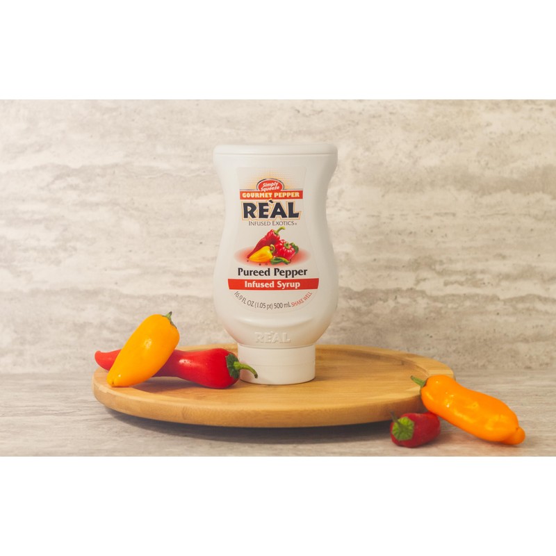 Gourmet Pepper Reàl Infused Exotics, Pureed Pepper Infused Syrup, 16.9