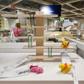 Ikea LUSTIGT Wall Shelf Maria Vinka 14 5/8" x 14 5/8" Figure Toy Display NEW IB