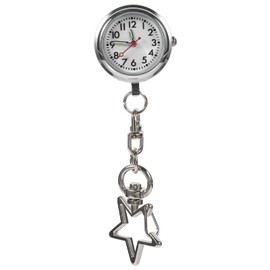iplusmile Nurse Pocket Watch Star Watch Quartz Watch Fob Watch Nurse Watch Key Ring Watch for Doctor Nurse Nurse Graduation Gift, Silver 1, Classic" or "minimalistic
