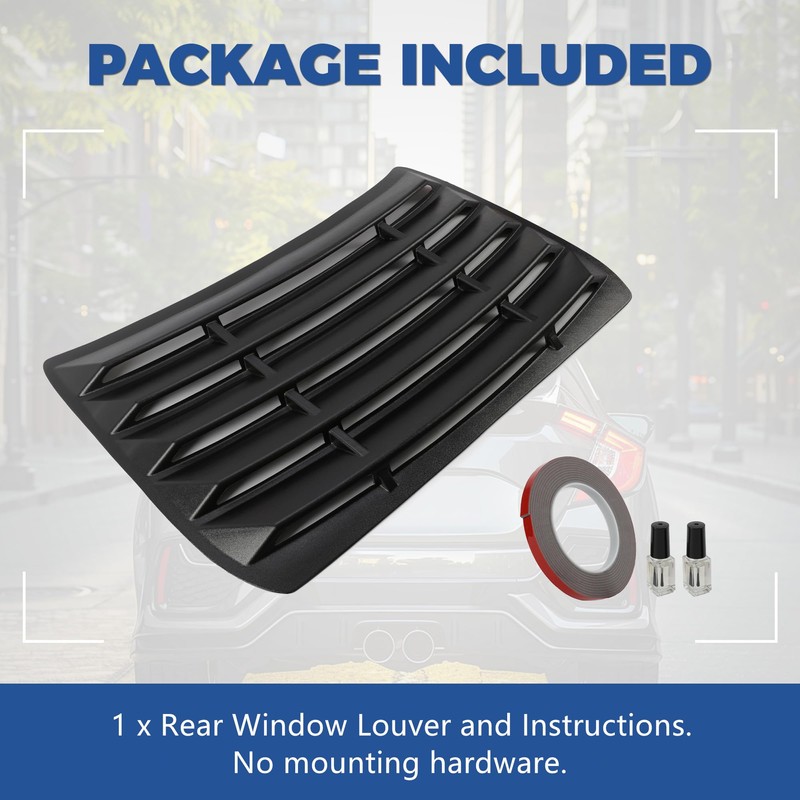 HECASA Rear Window Louver Compatible with 2016-2021 10th Gen Honda