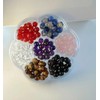 Natural 8mm Gemstone Crystal Round Beads Jewelry Making Box Set