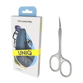 STALEKS Pro Professional Cuticle Scissors Small Hands Stainless Steel Asymmetrical UNIQ SQ-30/4