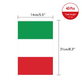 G2PLUS 11M Flag Chain Garland with 40 Italy Flags, Italy National Flag, 14 x 21 cm Flag, Bunting for Garden, Bar Decorations