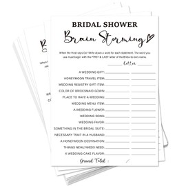 bxtala Bridal Shower Brain Storming Games, Bridal Shower Game Cards, Bride and Groom Party Fun Activities, 30 Game Cards, Engagement Wedding Party Supplies