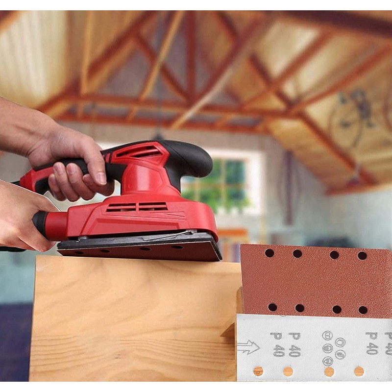 STEBRUAM 48 Pieces Sanding Pads,93 x 185 mm Square Hook