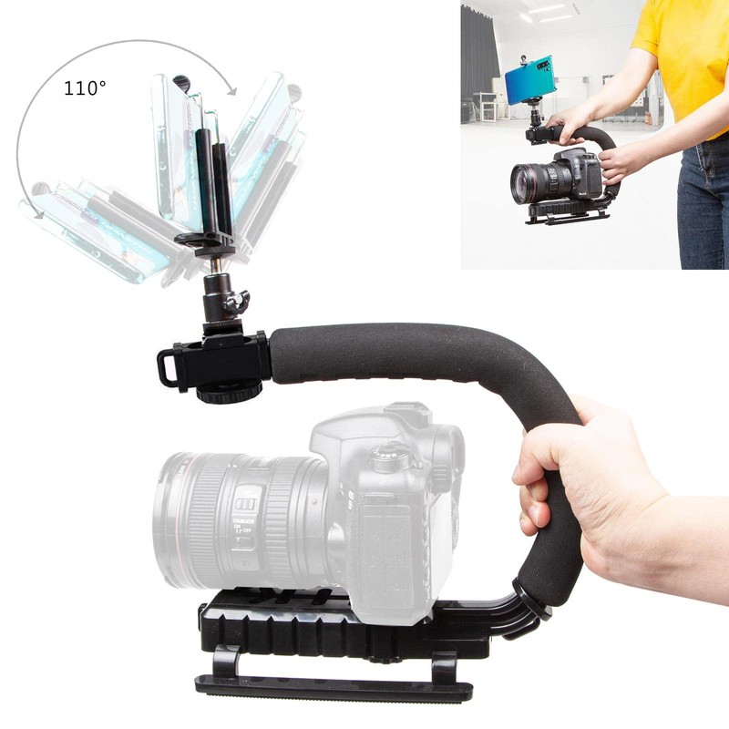 HWAMART Camera Smartphone Stabilizer, Video Action Stabilizing Handle, Handheld Stabilizer
