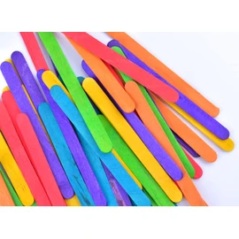 50 Pieces Wooden Sticks Colorful Language Ice Shadow DIY Creativity Decoration DIY Popsicle Wood Lollipop (Colorful, Small)