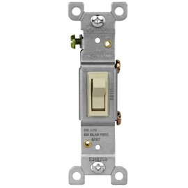 ENERLITES Toggle Light Switch, Single Pole, 15A 120-277V, Grounding Screw, Residential Grade, UL Listed, 88115-I-10PCS, Ivory (10 Pack), 10