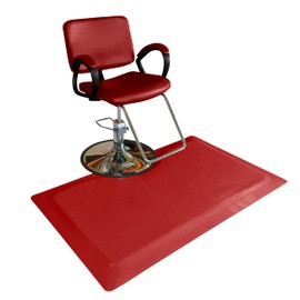 Rhino Mats-Rhino Hide Salon Mat 3' x 4' in Semi-Circle and Rectangle, 1/2'' and 7/8'' Thick (Red 1/2'' Thick, Rectangular)