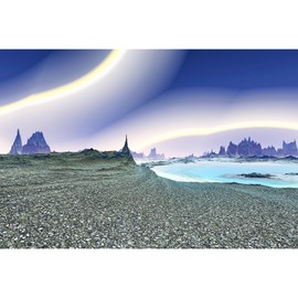 Fantasy Alien Planet Aquarium Background Outer Space Mountain Lake Terrarium Background Abstract Polar Lights Reptile Habitat Background Fantasy Alien Lake Rock Fish Tank Background Vinyl 30x18in