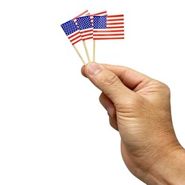 KingSeal American Flag Toothpicks, Cupcake Toppers, Cocktail Garnish, 2.5 Inch - 100 Boxes of 144 Each (14,400 Count)
