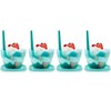 Tupperware Refrigerator Bowls with Hang-On Spoons - 13.5 oz. / 400 ml - Aqua & Teal - Set of 4 with Liquid & Airtight Seals