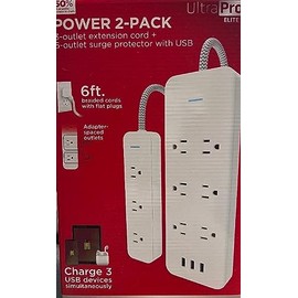 UltraPro Elite Surge Protector 2-Pack with 3 USB Charge