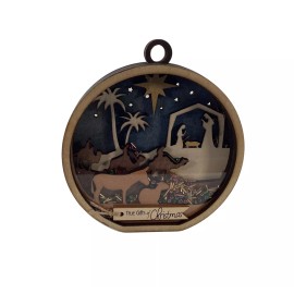 Agape Gifts Designs AGD Christmas Decor -  Nativity Layered Scene Chunky Wood Shaker