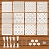 WADY 28pcs Plastic Sashiko Stencil Kit, 12pcs Geometric Sashiko Pattern