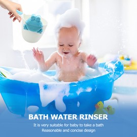 VICASKY 1 Set Shampoo Cup Shampoo Bath Babies Shampoo Spoon Scoops Shower Water Container Shower Water Ladle Washing Hair Cup Bathing Scoop for Blue