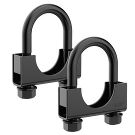 LCGP 1.25" Exhaust Clamps Heavy Duty U Bolt Saddle Type Clamps Anti-corrosion Black Finish Surface 2 Pack Muffler Clamps