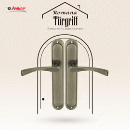 domino Door Handle Blind Handle Set Long Plate Set Door Handle for Room Door, Office Door, Cellar Door & Interior Door L-Shape Door Fittings Made of Aluminium Brown Door Handle Set Romana M3