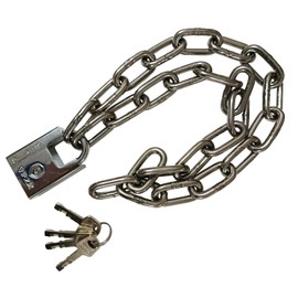 Motorcycle Security Chain, WANLIAN Bicycle Chain Locks, 6 mm Security Chain and Lock Kit, Stainless Steel Chain Lock, Suitable for Doors, Fences, Garages, Motorcycle Locks, Silver