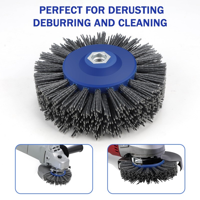 EXLECO M14 Round Brush Nylon Brush Sanding Brush for Angle