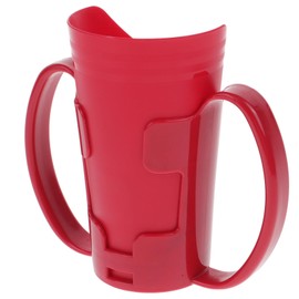Beaupretty Nosey Cup with Handles Cut Out Drinking Cup Dysphagia Cup Hospital Cups for Adults Elderly Disabled Hospital Patients Red