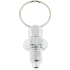 POFET 5pcs Stainless Steel Non Lock-Out Indexing Plunger with Pull Ring M10,Stainless Steel Non Lock-Out Type Stubby Hand Retractable Spring Plunger with Pull Ring